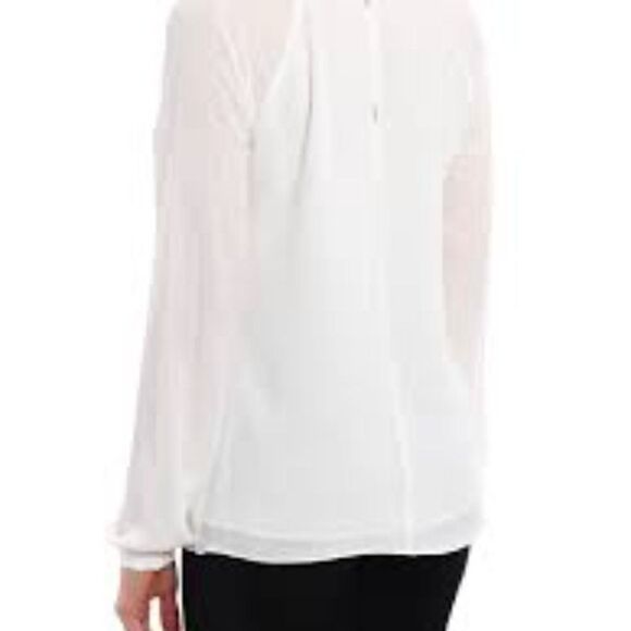 Michael Kors White Crepe Raglan Slit Blouse - Picture 2 of 5